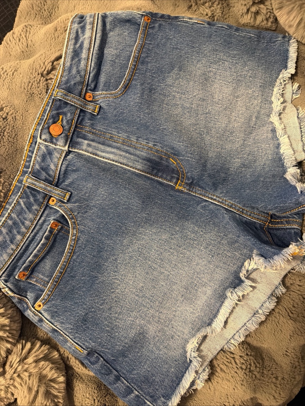 PINK Victoria’s Secret Blue Size 10 Medium High Waist Denim Shorts T5 Looks New